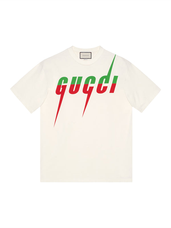 T-Shirt blanc à imprimé Gucci Blade