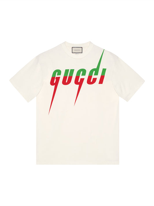 T-Shirt blanc à imprimé Gucci Blade