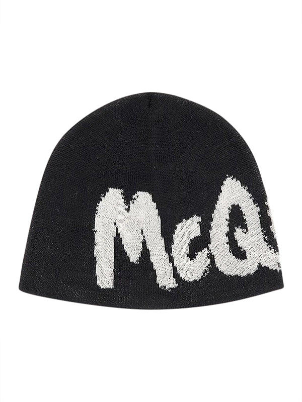 Bonnet Alexander McQeen à logo noir