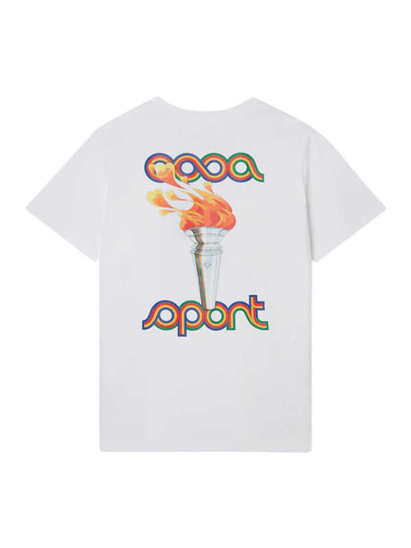 T-Shirt blanc Casablanca la Flamme du Sport