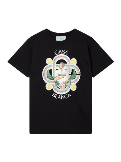 T-Shirt noir Casablanca Le Joueur