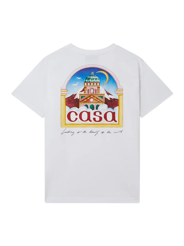 T-Shirt blanc Casablanca Vue de l'Arche