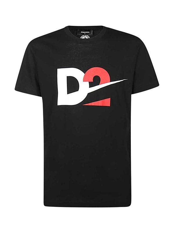 T-Shirt Dsquared2 noir à logo D2