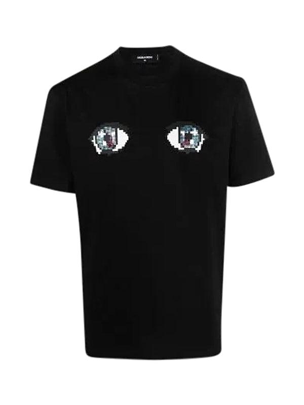 T-Shirt Dsquared2 noir œil pixellisé