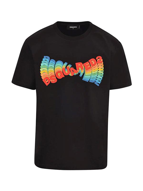 T-Shirt Dsquared2 noir logo multicolore