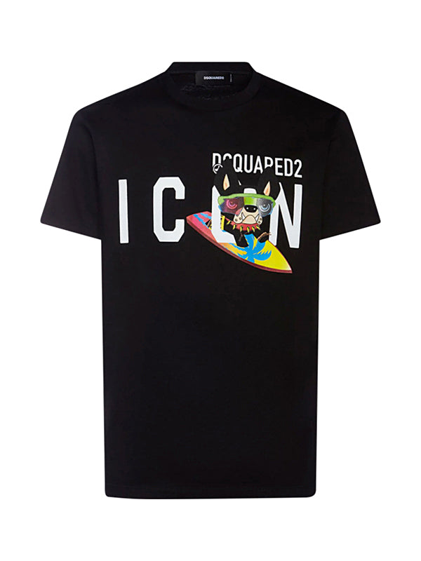 T-Shirt Dsquared2 noir Icon à imprimé graphique