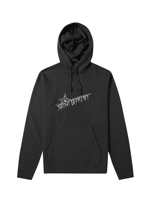 Hoodie Saint Laurent à logo imprimé noir