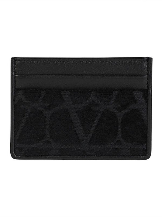 porte-cartes Valentino Garavani à toile noir Iconographe