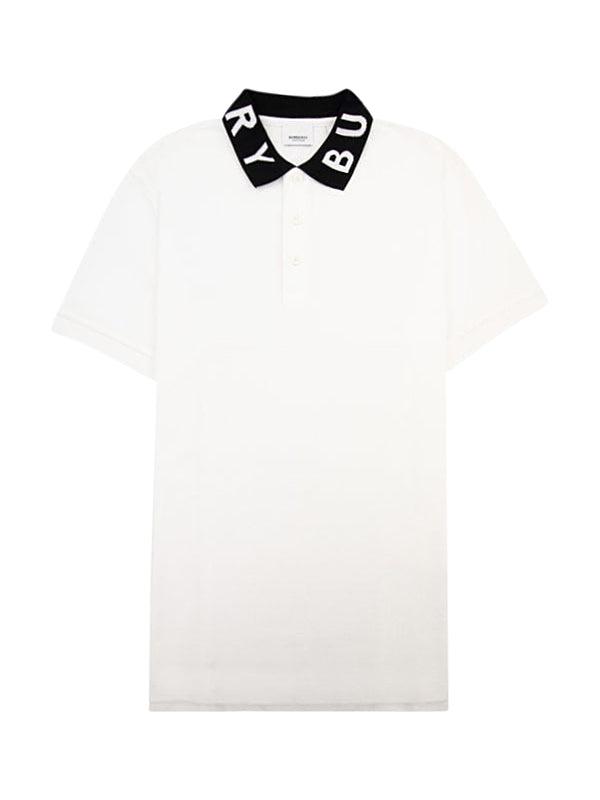 Polo Burberry Ryland avec logo sur le col - Blanc